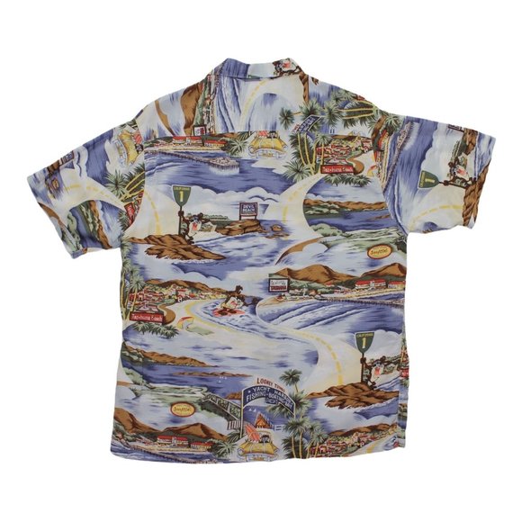 Vintage 1999 Warner Bros Tazmanian Devil Hawaiian Button Front Crew Shirt sz S - Picture 4 of 5